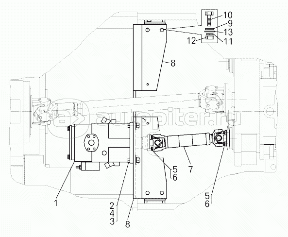 Установка насоса (78231-4611032);Mounting of pump