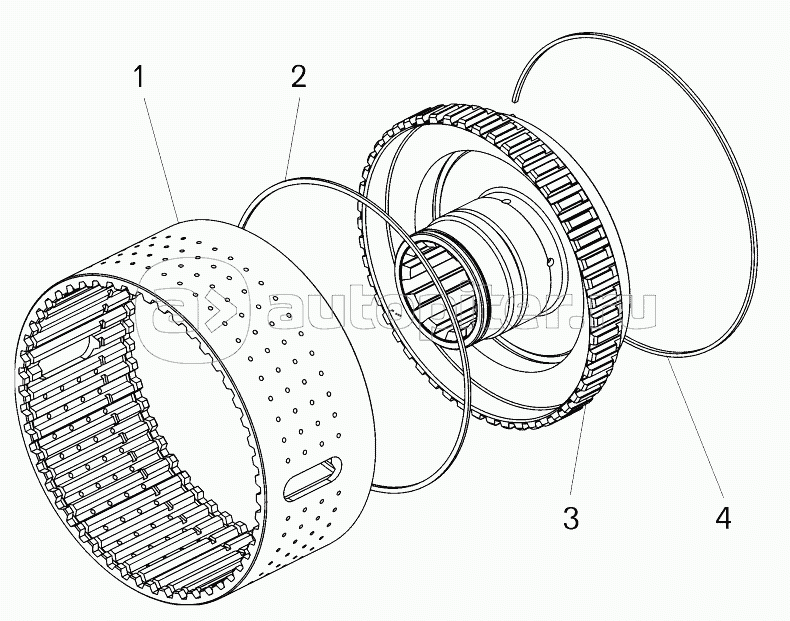 Барабан фрикциона второй передачи (7548-1711510);Drum of second step friction clutch