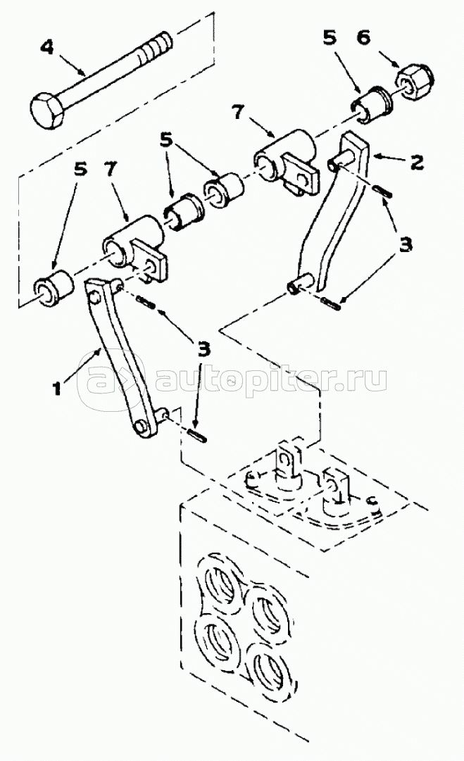 STABILIZERS CONTROL LEVER, LOWER CONTROL LEVERS, 595SLE DBK0009001-