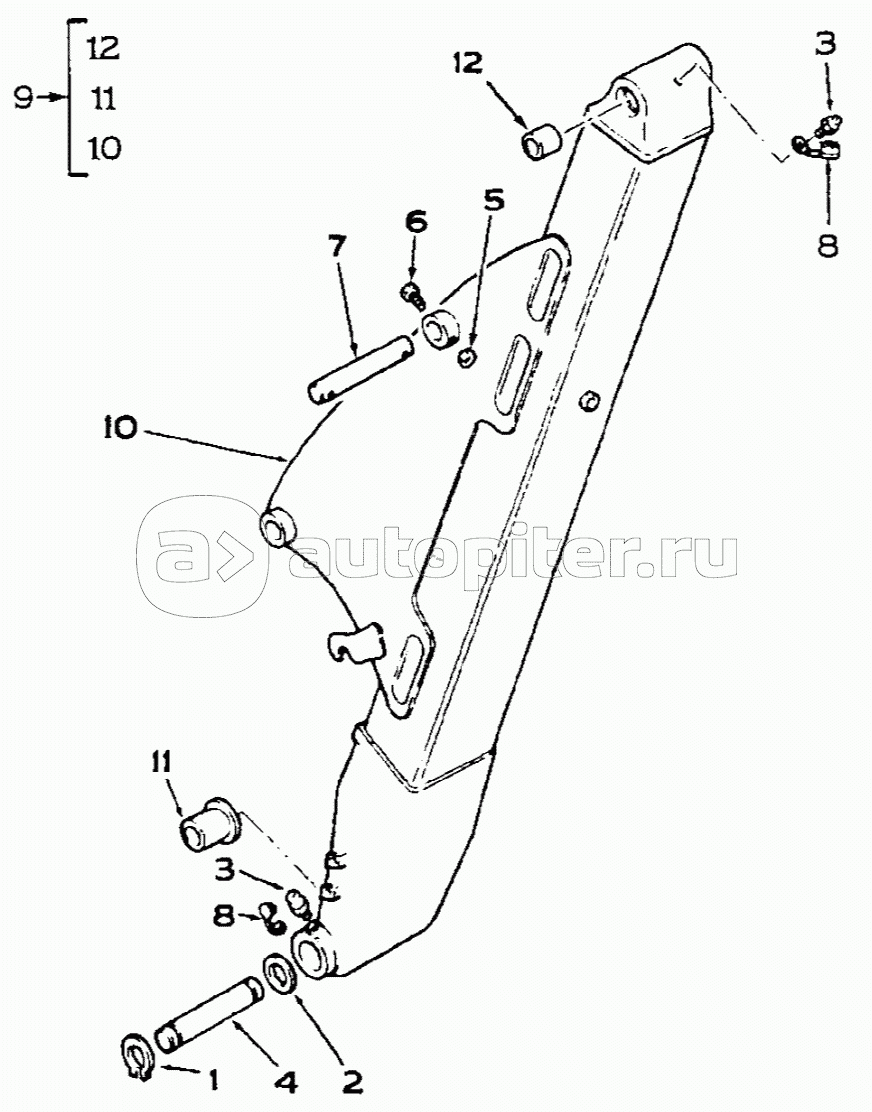 BACKHOE BOOM, 595SLE DBK0009001- 595LSP DBK0010001-, AXIAL VERSION, BACKH