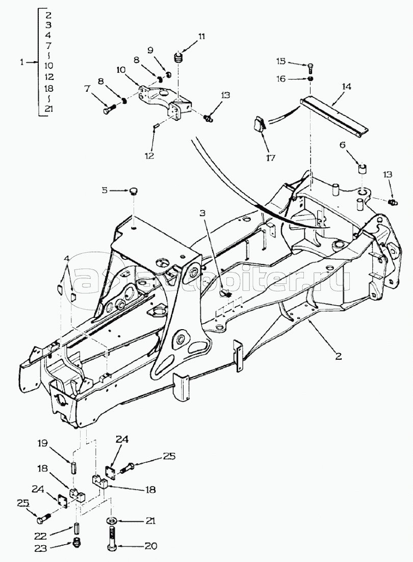 CHASSIS, 595SLE DBK0009001- 595LSP DBK0010001-, AXIAL VERSION
