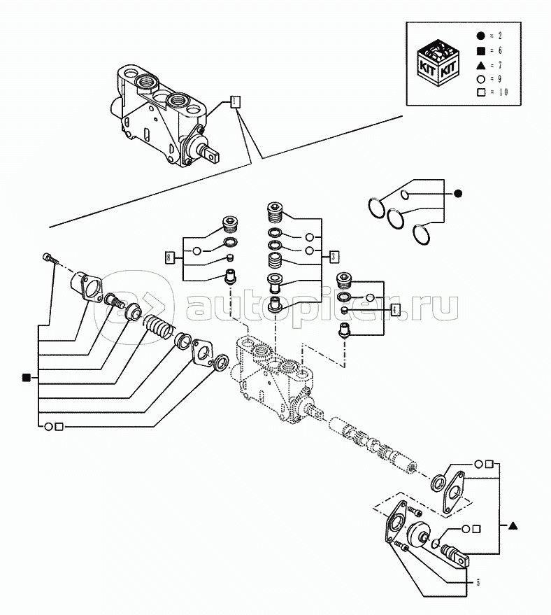 35.726.0303 BACKHOE CONTROL VALVE, 6, 7 SECTIONS, BOOM SECTION (VAR.728727742301742702)