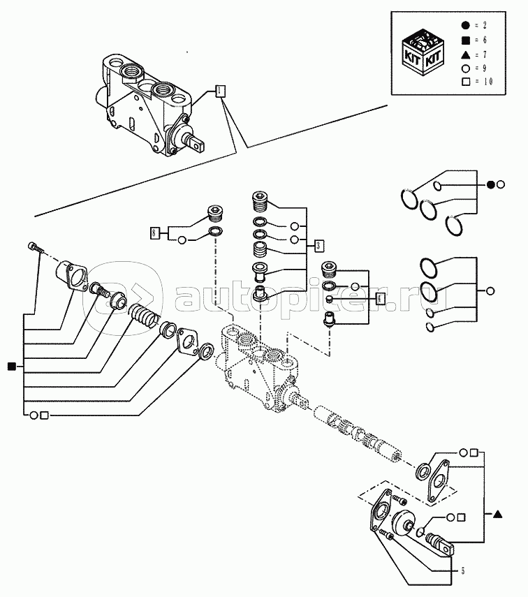 35.726.0402 BACKHOE CONTROL VALVE, 7 SECTIONS, TELESCOPIC SECTION (VAR.728727742702)
