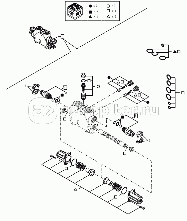 35.726.1302 BACKHOE CONTROL VALVE, 6, 7, 8 SPOOL, SWING SECTION (VAR.742332742334742336742341)