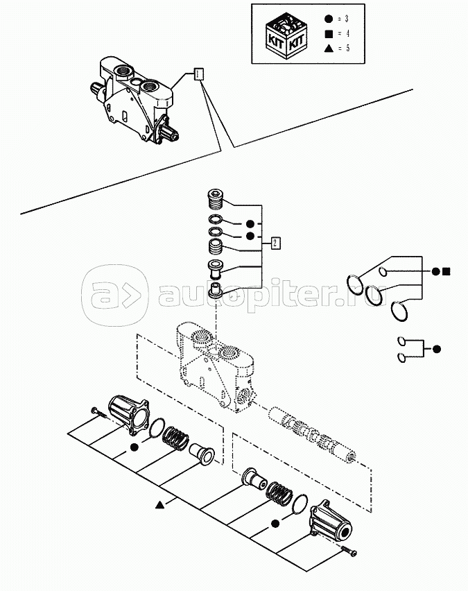 35.726.1304 BACKHOE CONTROL VALVE, 6, 7, 8 SPOOL, STABILIZER SECTION (VAR.742332742334742336742341)