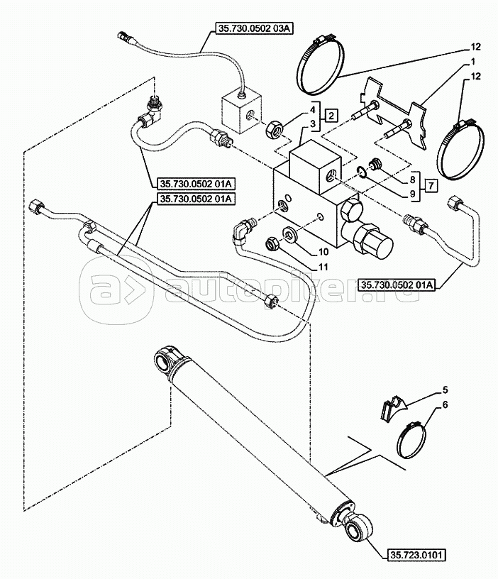 35.730.0502(02A) LOCK VALVE, LIFT CYLINDER (VAR.742010) D7348