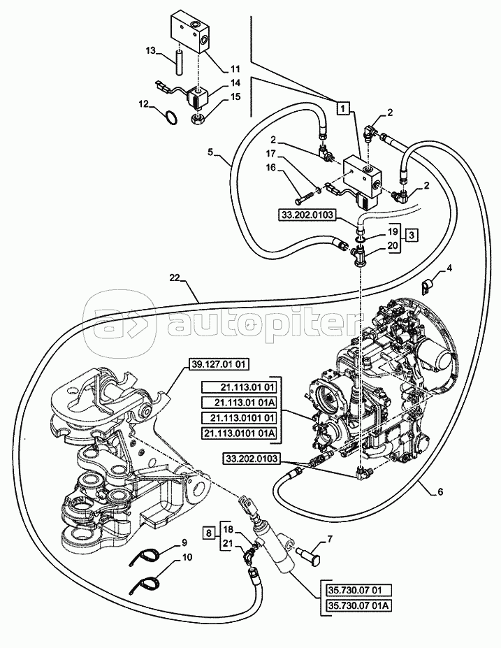 35.730.0602 HYDRAULIC TRANSPORT LOCK CENTER PIVOT POWERSHIFT (VAR. 742016)