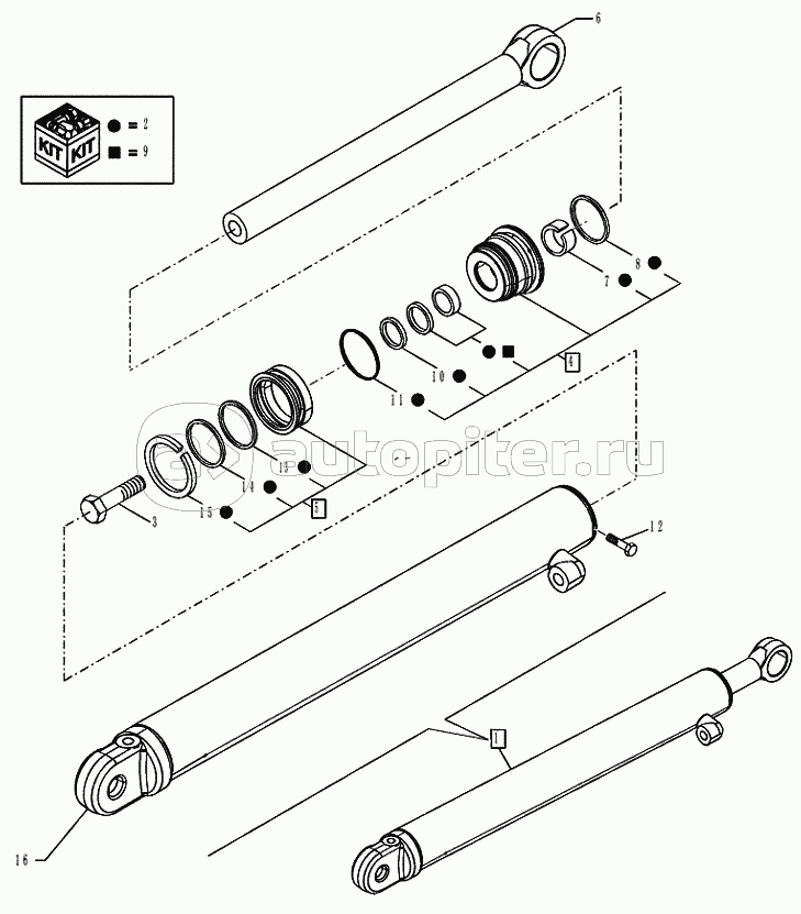 35.740.0101 BACKHOE HED DIPPERSTICK (4.27M) TELESCOPIC ARM CYLINDER (VAR.742043742044)