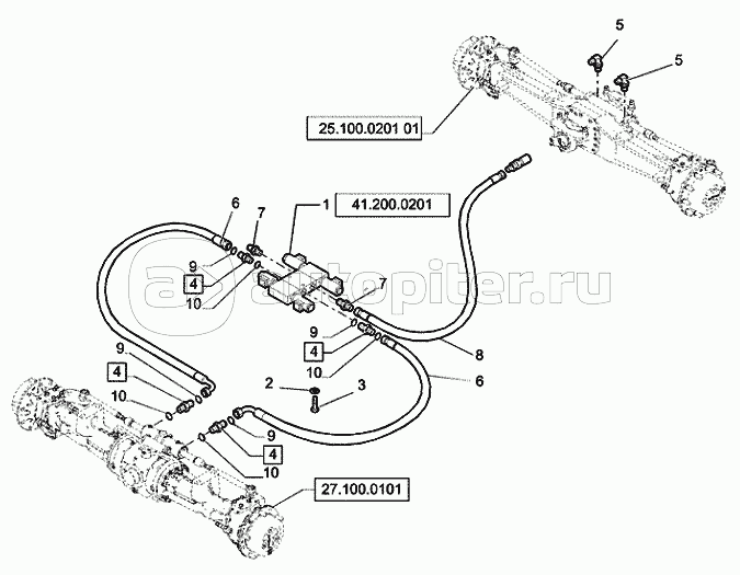 41.200.02 HYDRAULIC STEERING CYLINDERS LINES 4WS
