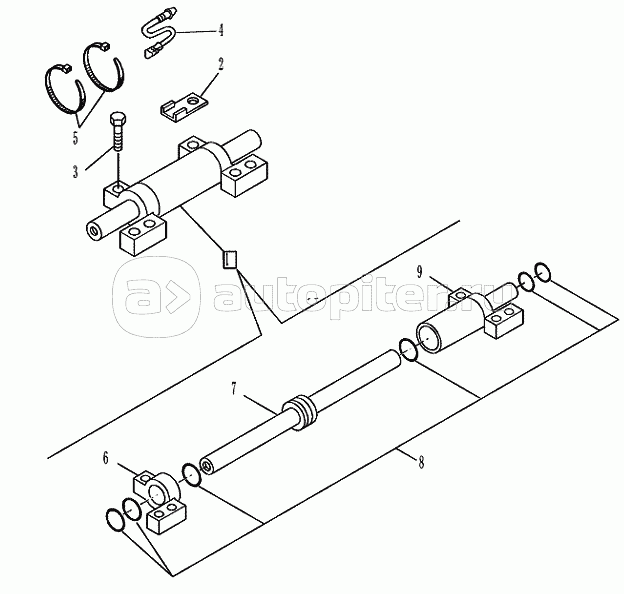 41.216.0101 AXLES FRONT AXLE STEERING CYLINDER (VAR.742400 742401)