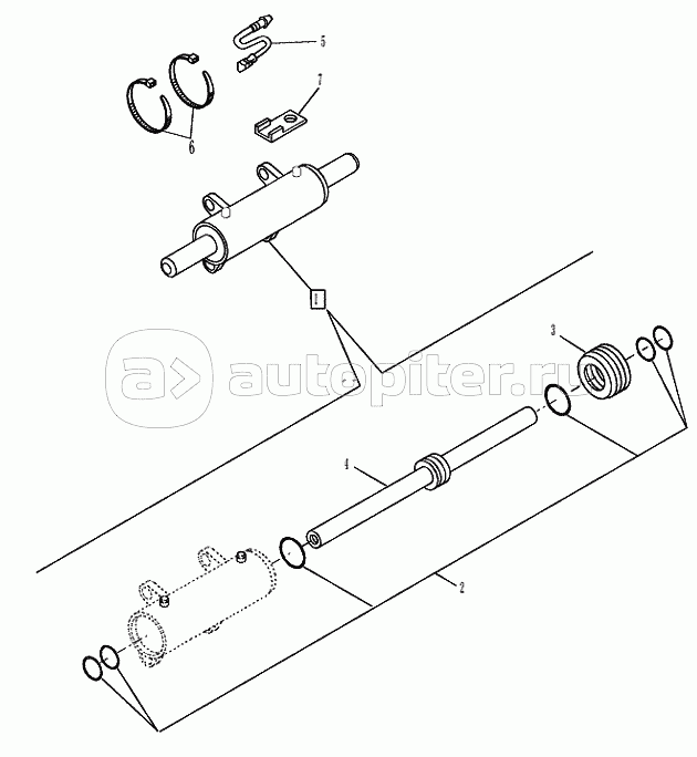 41.216.0201 AXLES REAR AXLE STEERING CYLINDER (VAR.742400 742401)