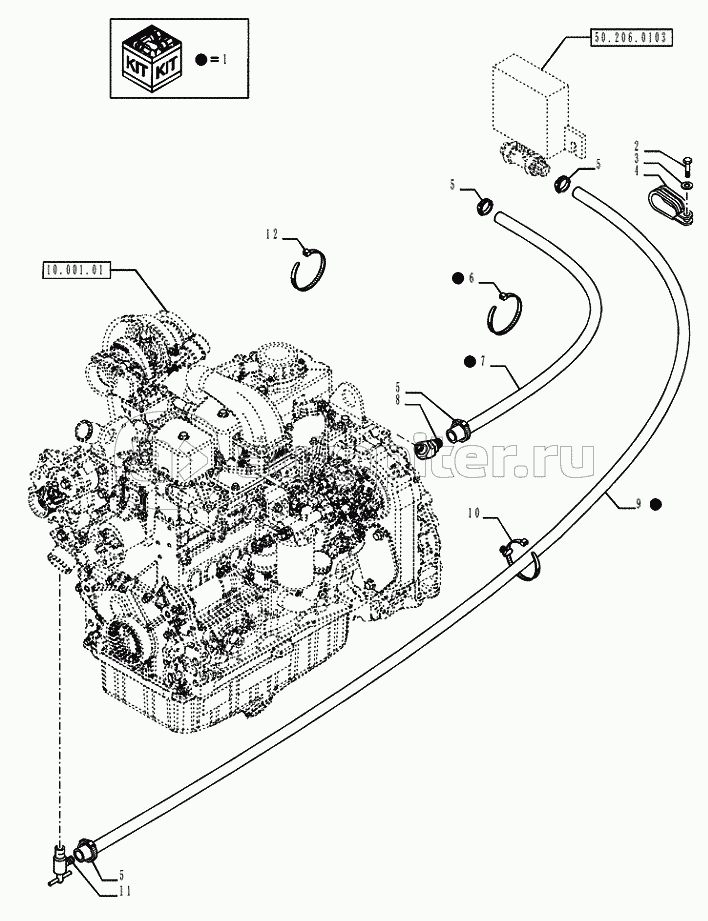 50.100.0101 HEATER DELIVERY OR RETURN HOSES