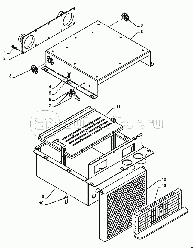 50.104.0201(01) CAB HEATING HOUSING & FILTERS CAB (VAR.742013) C7428