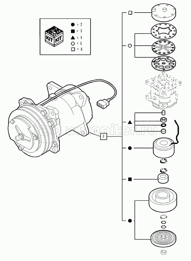 50.200.0103 CAB AIR CONDITIONING (HOT/COLD) A/C COMPRESSOR (VAR.742014)