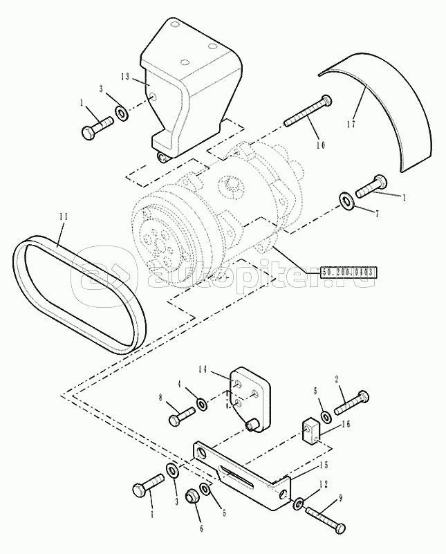 50.200.0402 VAR 741346 CAB AIR CONDITIONING (HOT/COLD) COMPRESSOR SUPPORT