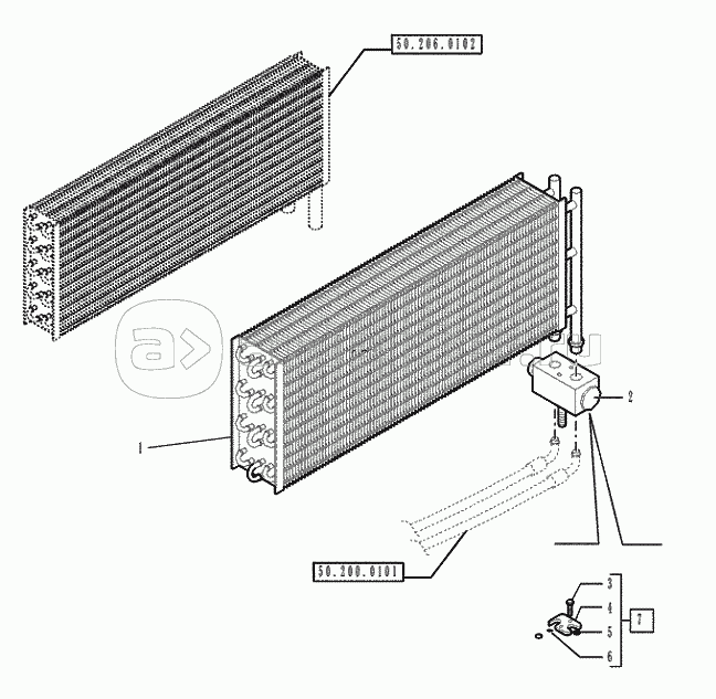 50.206.0402 VAR 741346 CAB AIR CONDITIONING (HOT/COLD) A/C EVAPORATOR AND FAN