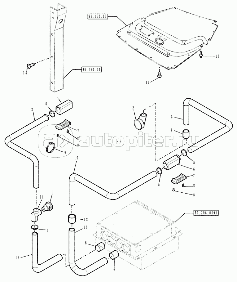 50.206.0405 VAR 741346 CAB AIR CONDITIONING (HOT/COLD) CAB AIR OUTLETS SYSTEM