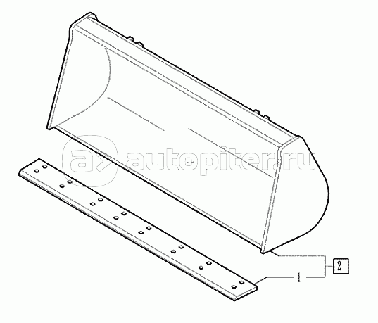 82.100.0401 LOADER BUCKET 1.15M3 LOADING BUCKET 1.15M3 WITHOUT TEETH (VAR.742500)