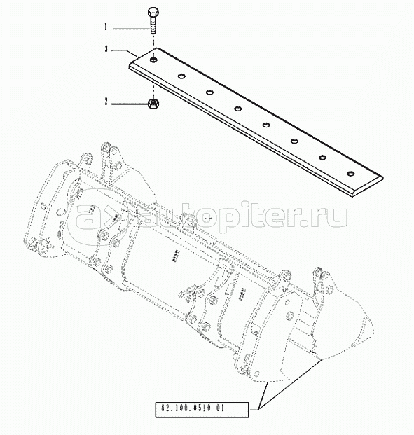 82.100.0509 4X1 BUCKET WITH BLADE LOADING BUCKET 4X1 (1.15M3) WITH BLADE "COMMON GREY" (VAR.742475)