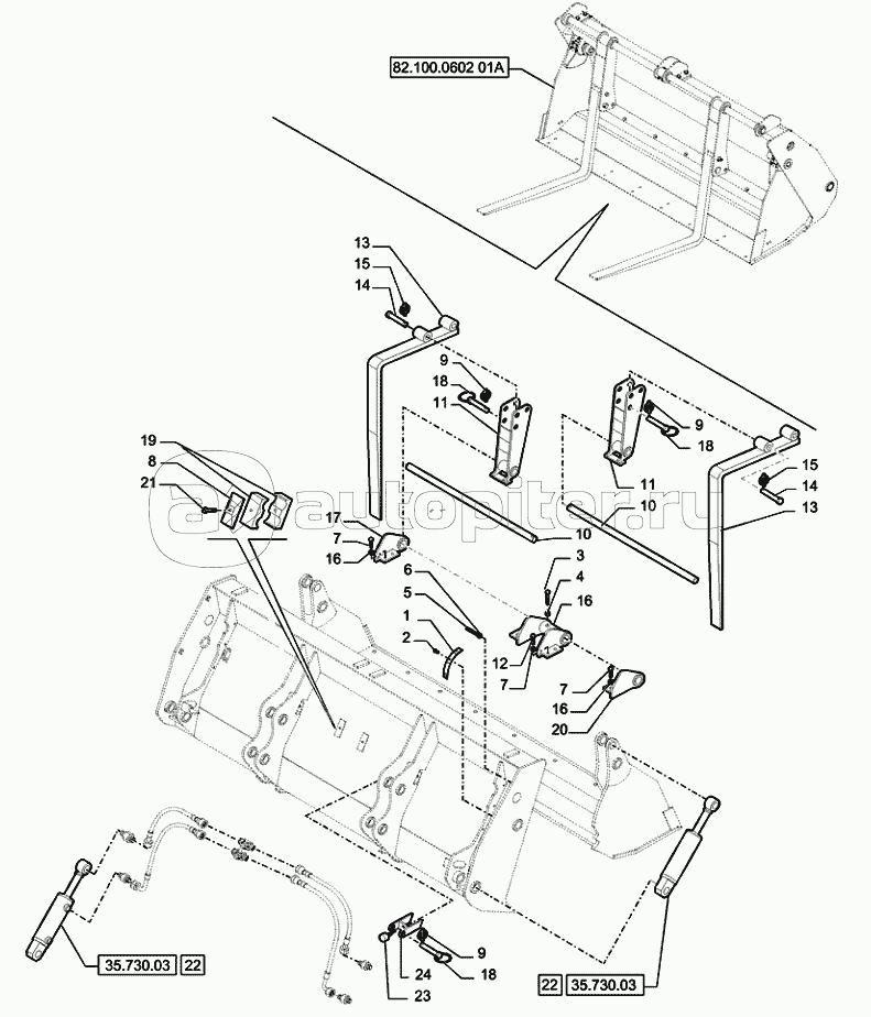 82.100.0602(02A) 6X1 BUCKET WITH BLADE LOADING BUCKET 6X1 (1.15M3) WITH BLADE (VAR.742469) D7338