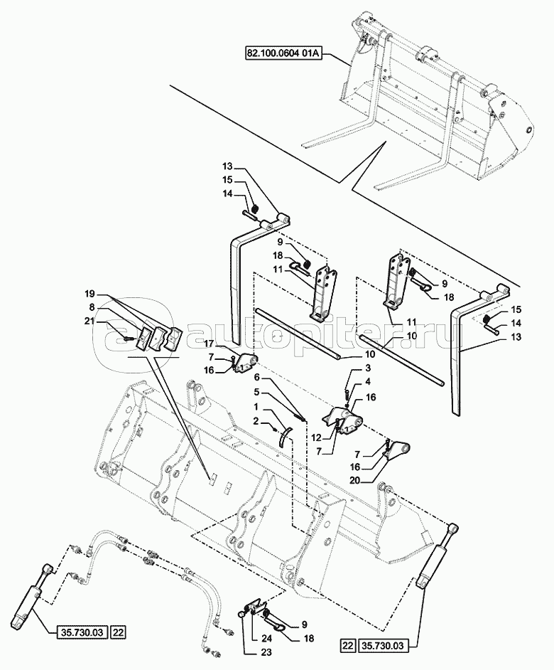 82.100.0604(02A) 6X1 BUCKET WITH TEETH LOADING BUCKET 6X1 (1.15M3) WITH TEETH (VAR.742470) D7338
