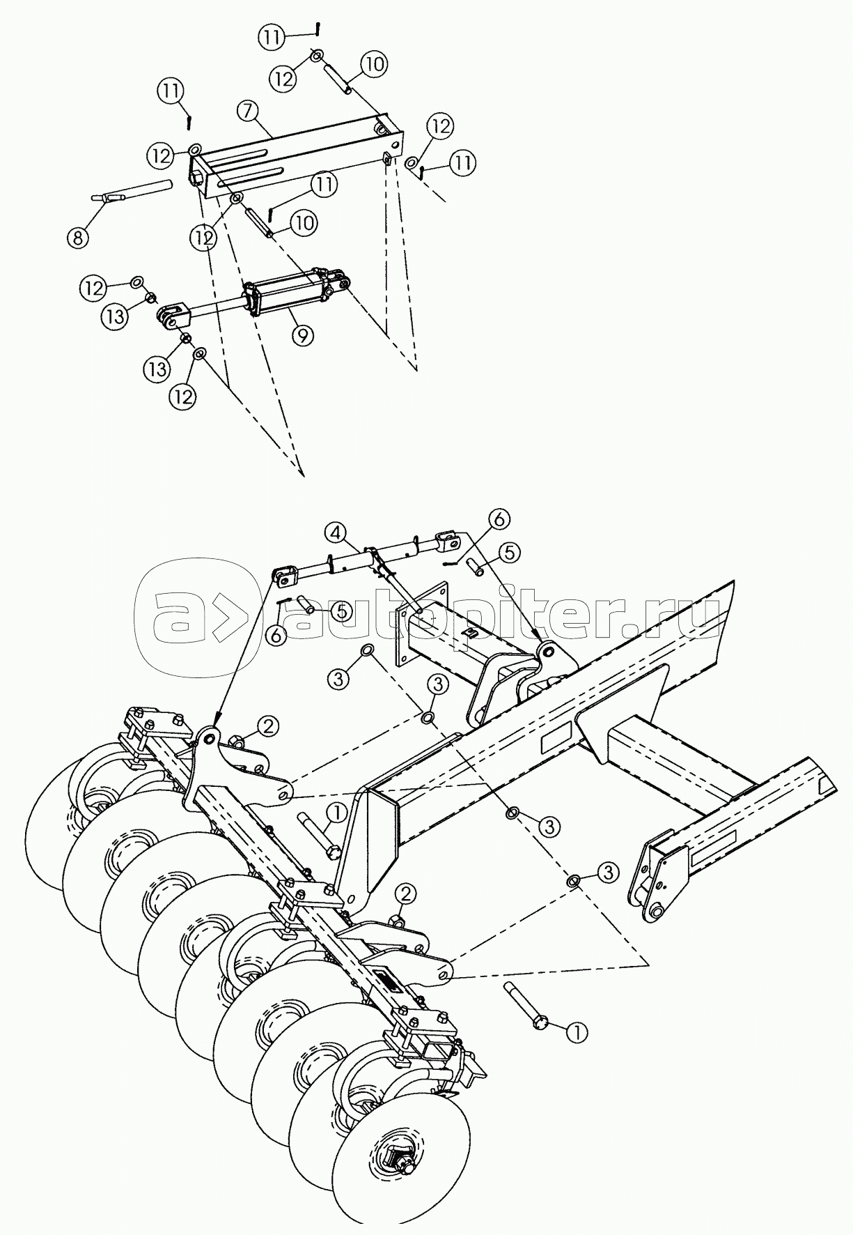 DISK DEPTH ADJUST (ALL QUANTITIES ARE FOR ONE GANG ASSEMBLY)