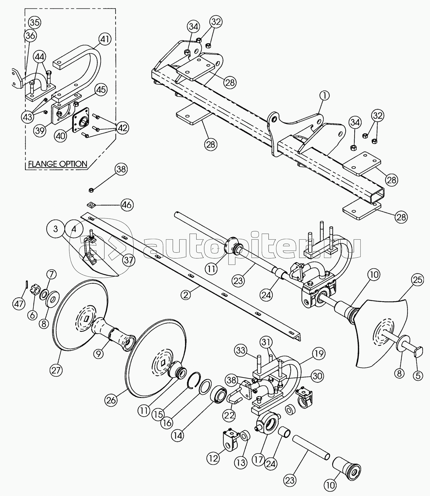DISK GANG (7 SHANK NON-FOLD ASSY) (QUANTITIES FOR ONE GANG ASSEMBLY) 2007 MODELS & AFTER