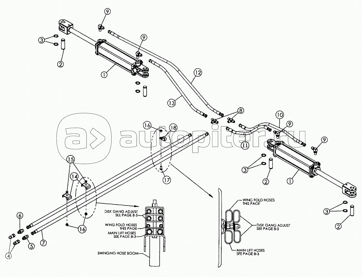 REAR GANG WING FOLD HYDRAULICS 7-SHANK UNIT