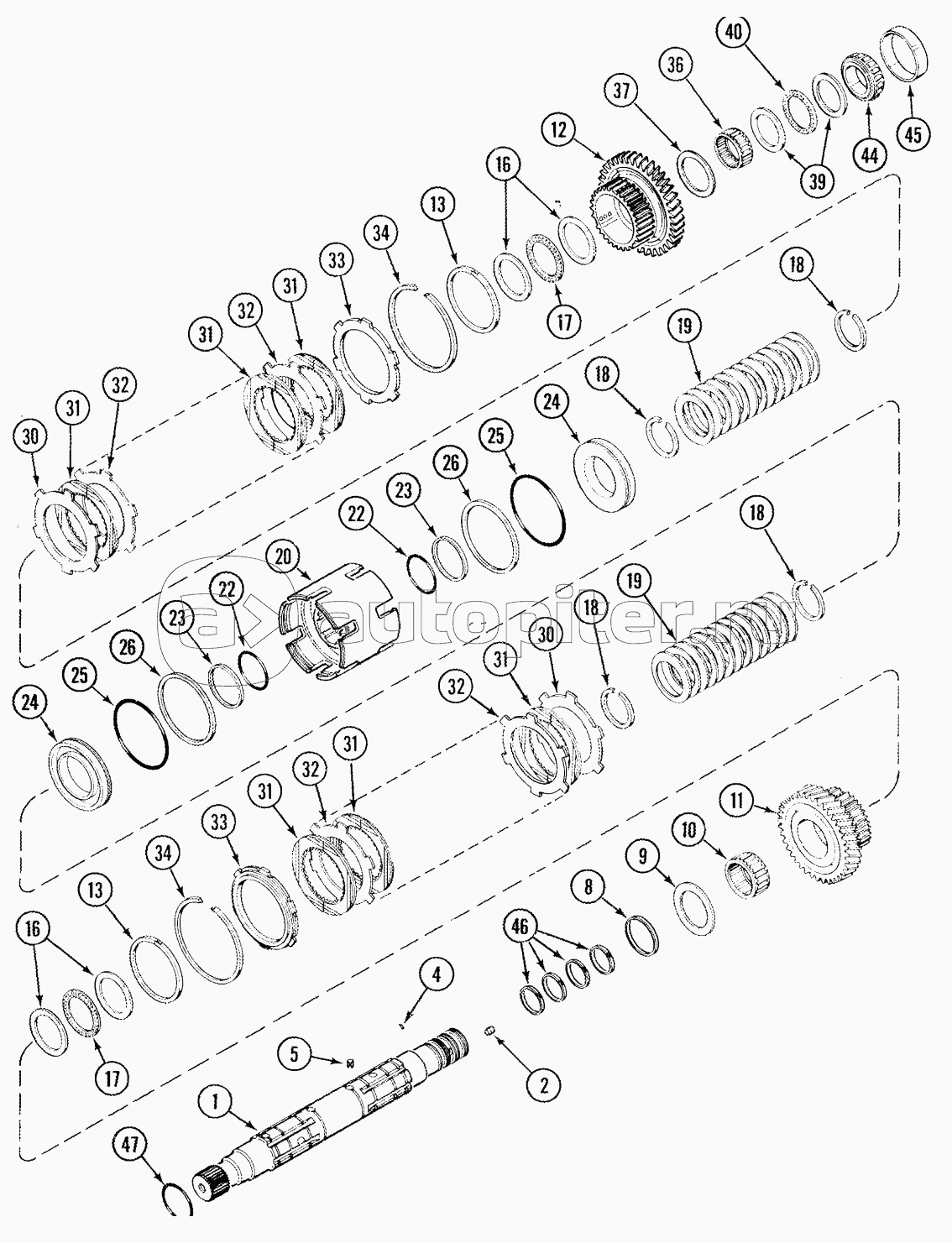 SPEED TRANSMISSION - OUTPUT SHAFT FRONT CLUTCH