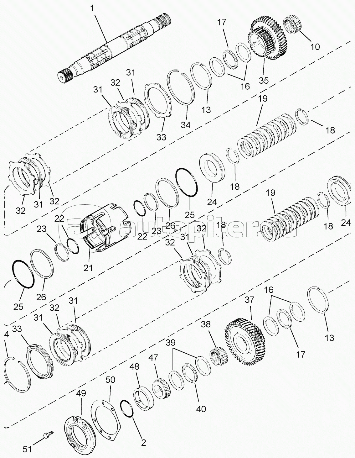 SPEED TRANSMISSION - OUTPUT SHAFT REAR CLUTCH