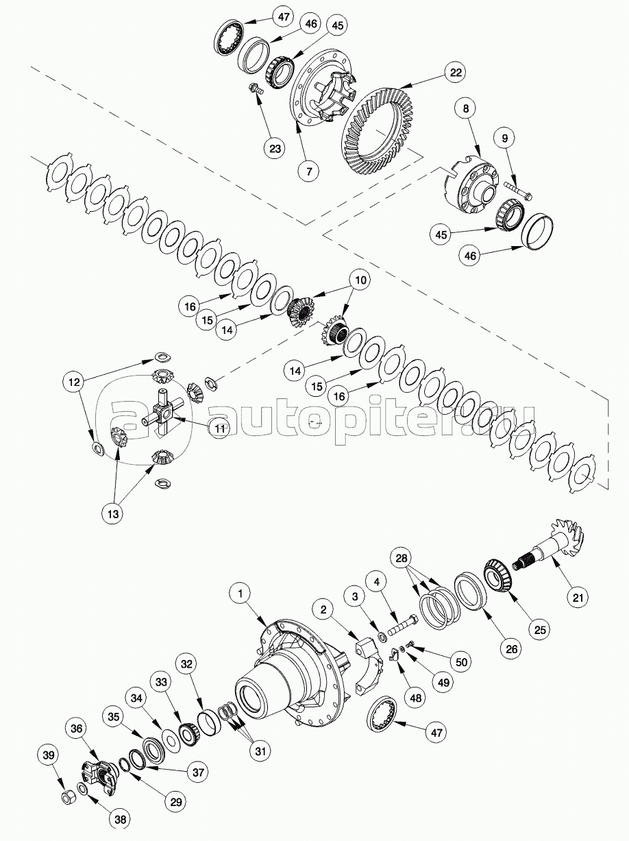 CARRIER AND DIFFERENTIAL - MFD, 12 BOLT HUB, WITHOUT DIFFERENTIAL LOCK, BSN