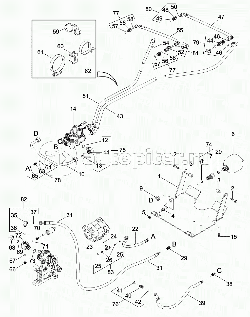 HYDRAULIC SYSTEM - SUSPENDED MFD AXLE, ASN JAZ135174