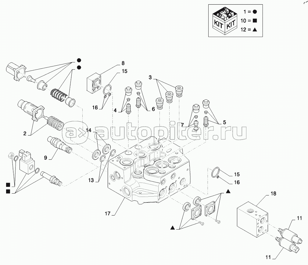 CONTROL VALVE ASSY, MECHANICAL HAND EH AUX (ALL CASE)
