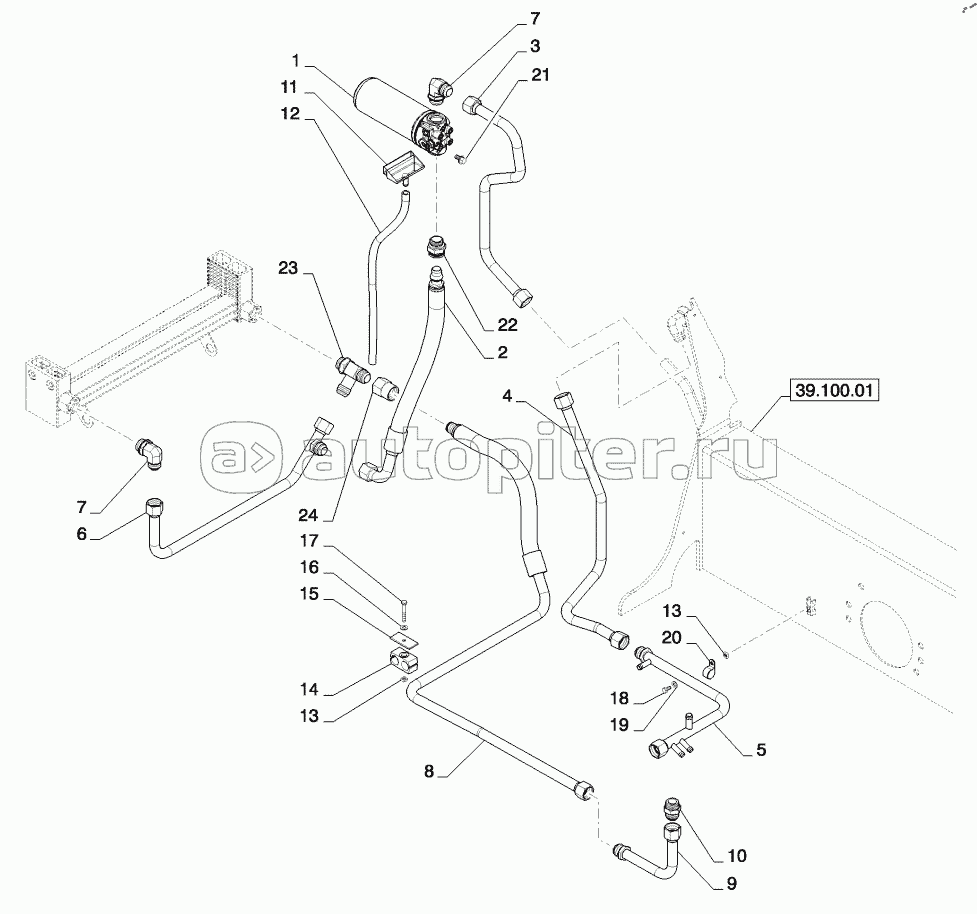 RETURN PLUMBING (LOADER VALVE) (ALL CASE)