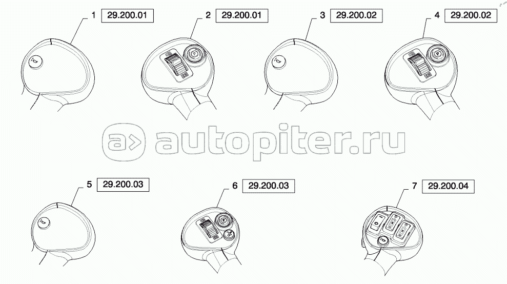 HANDLE GRIP PICTORIAL INDEX - STEERING (ALL CASE)
