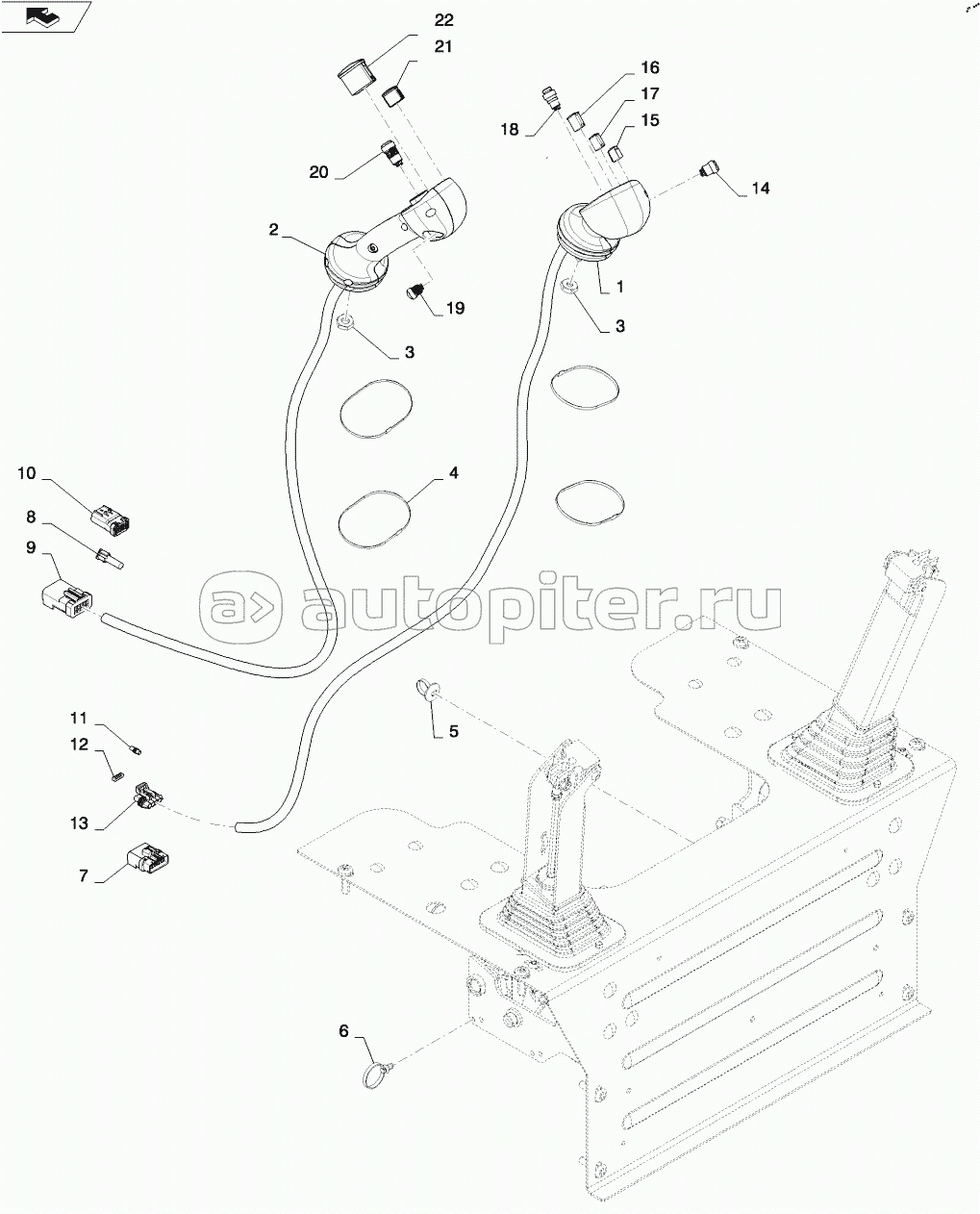 HANDLE GRIP, W/MULTI-FUNCTION HYDRAULICS OPTION (ALL CASE)