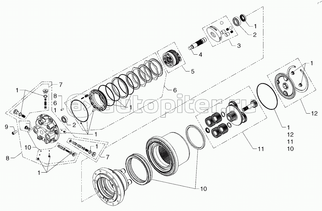 MOTOR ASSY, DRIVE MOTOR, TRACK 2SPD (TR320,TV380)
