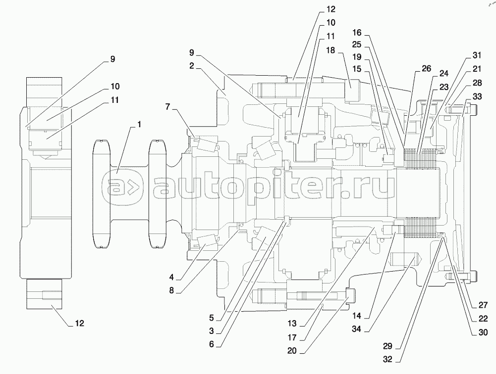 MOTOR, REXROTH DRIVE MOTOR 1SPD (SR200-SV300)