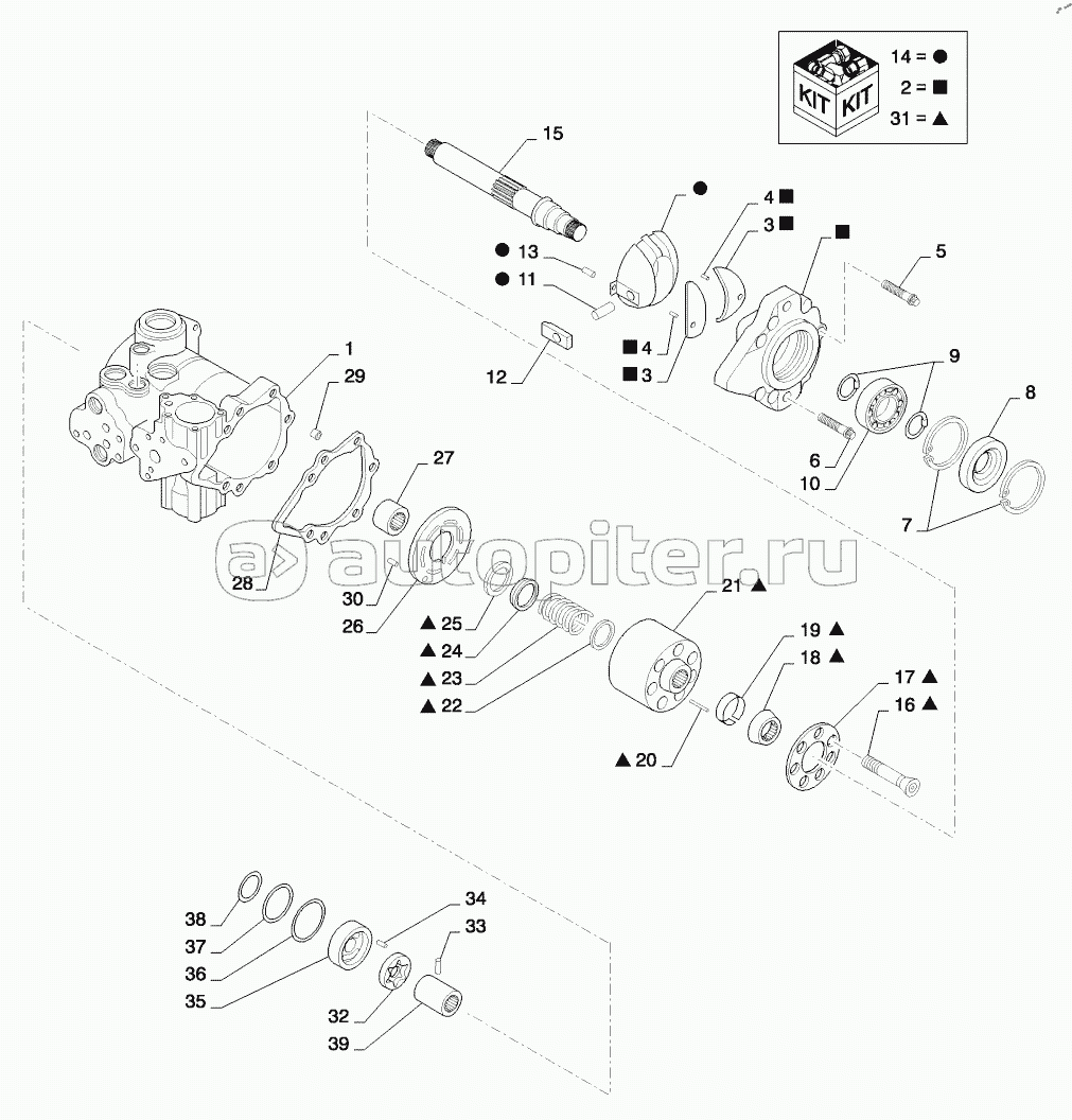 PUMP, HYDROSTATIC TANDEM 46CC MDC FRONT, BUSHED (SR250,SV300,TR320,TV380)