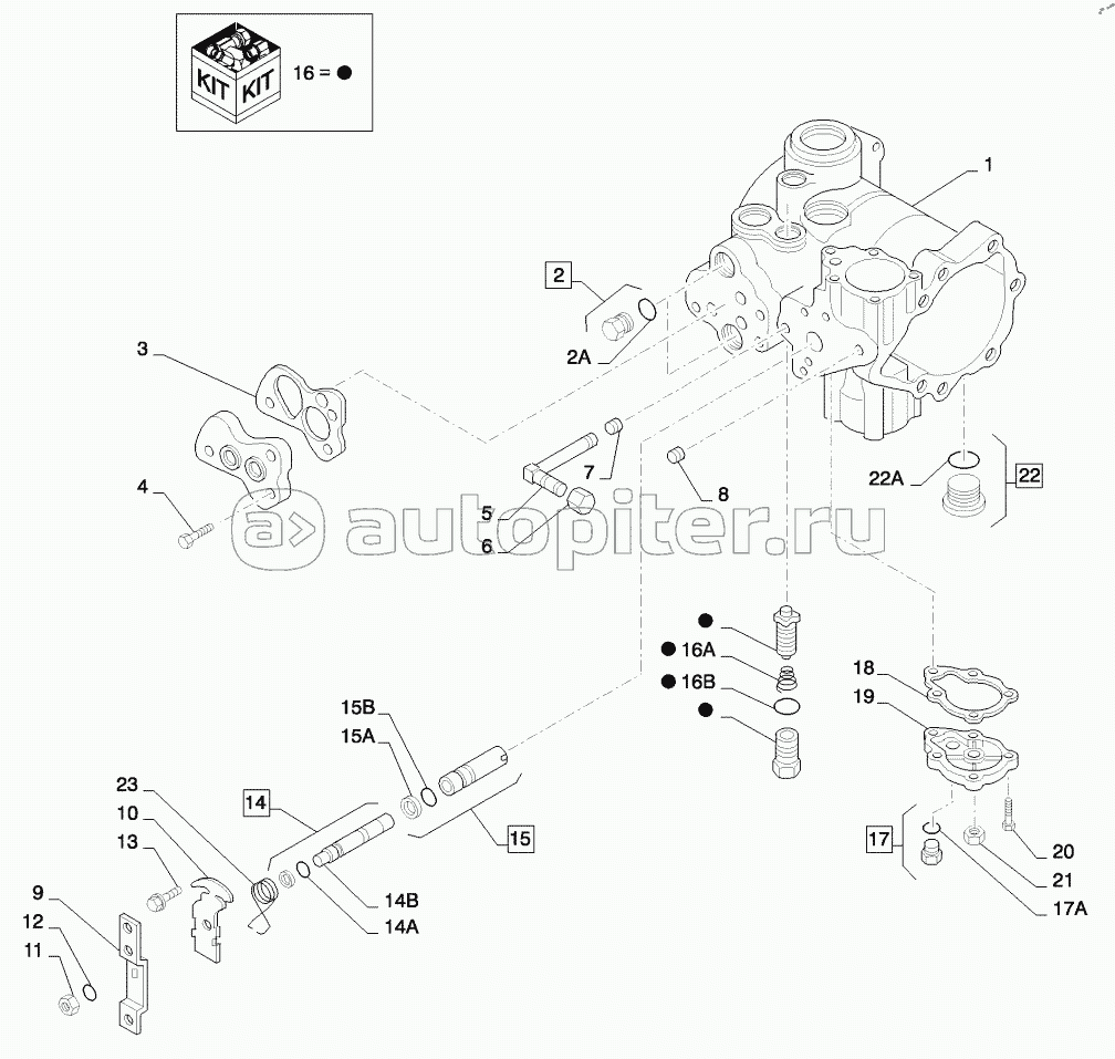 PUMP, HYDROSTATIC TANDEM 46CC MDC FRONT, BUSHED (SR250,SV300,TR320,TV380)
