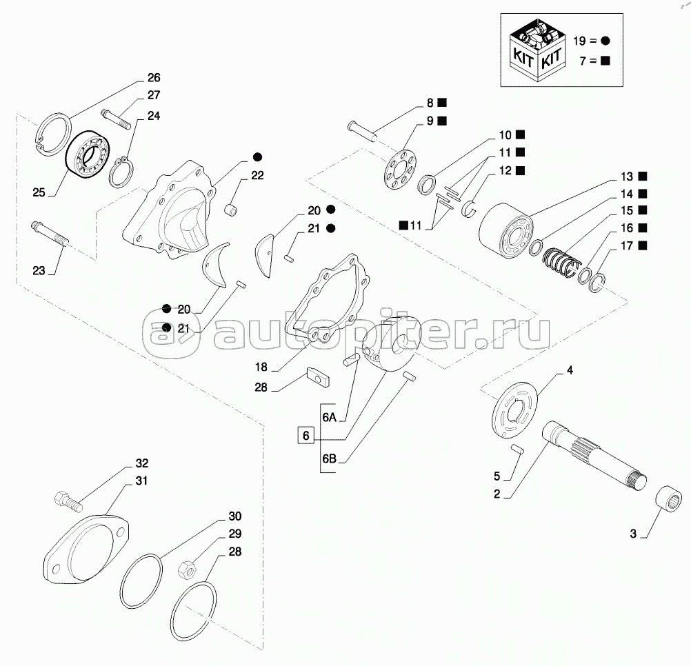 PUMP, HYDROSTATIC TANDEM 46CC MDC REAR, BUSHED (SR250,SV300,TR320,TV380)
