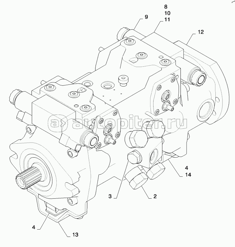 PUMP, HYDROSTATIC EH 45CC A20VG (SR250,SV300)