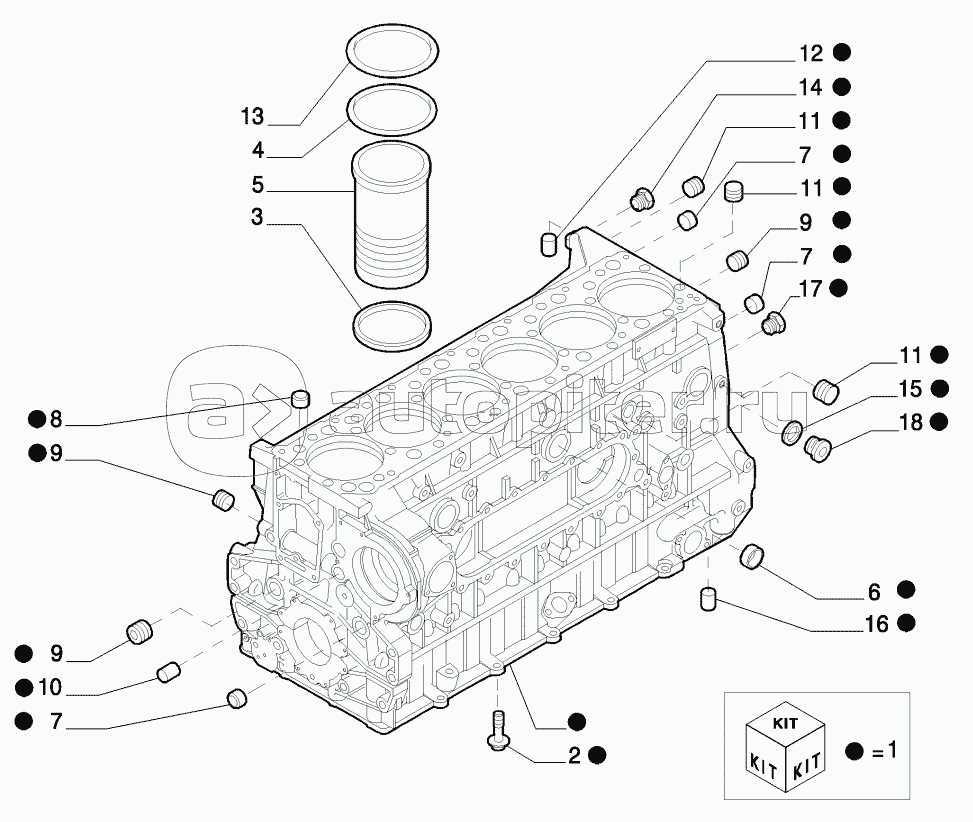 CYLINDER BLOCK AND RELATED PARTS, STX AND STEIGER 380/430