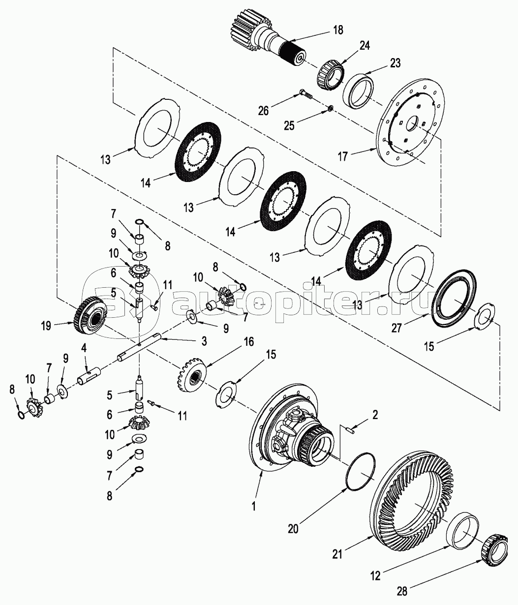 SERIES AXLE ASSEMBLY - DIFFERENTIAL, WITH DIFFERENTIAL LOCKS