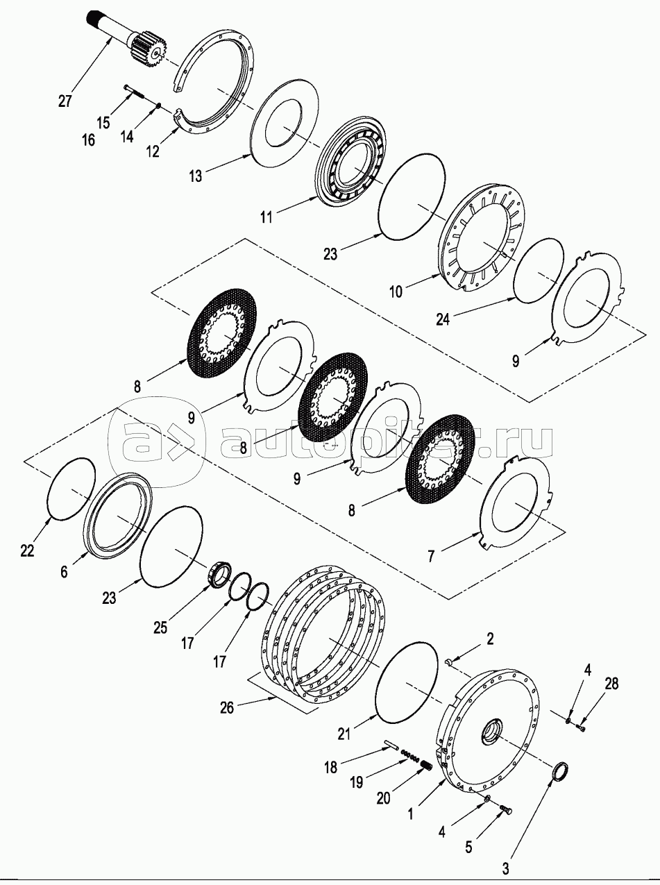SERIES AXLE ASSEMBLY - BRAKE AND RIGHT-HAND CARRIER