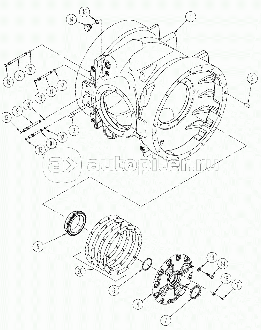 SERIES AXLE ASSEMBLY - CENTER AND LEFT-HAND CARRIER, WHEEL TRACTOR