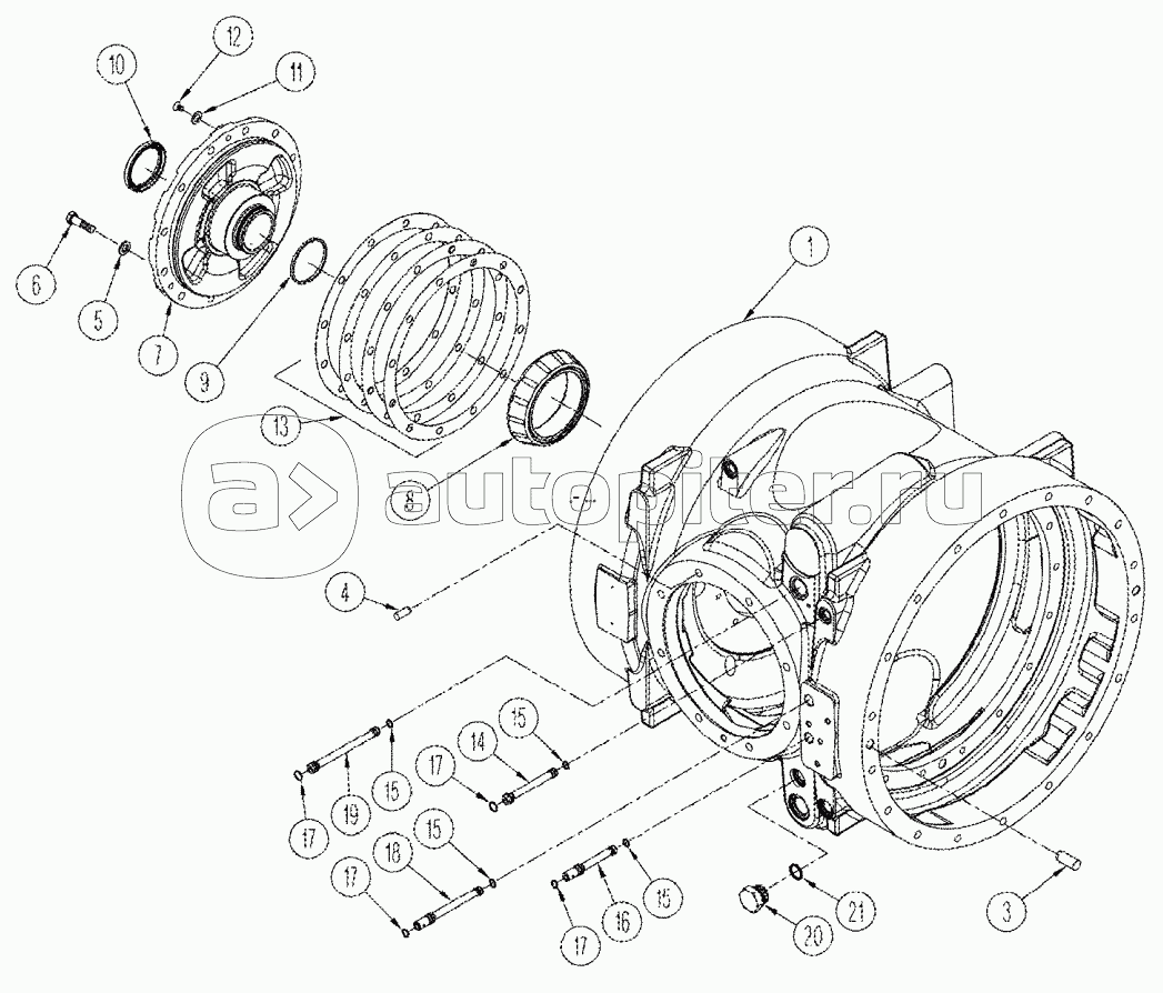 SERIES AXLE ASSEMBLY - CENTER AND LEFT-HAND CARRIER, QUADTRAC TRACTOR
