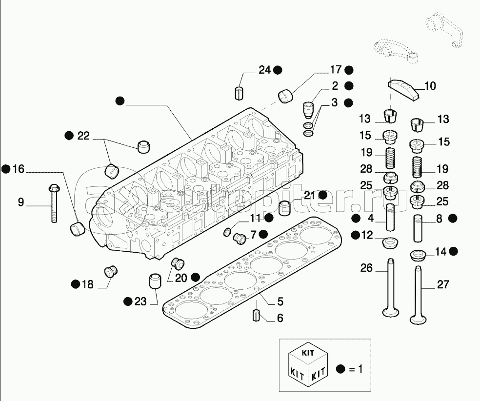 CYLINDER HEAD AND RELATED PARTS, STX AND STEIGER 380/430