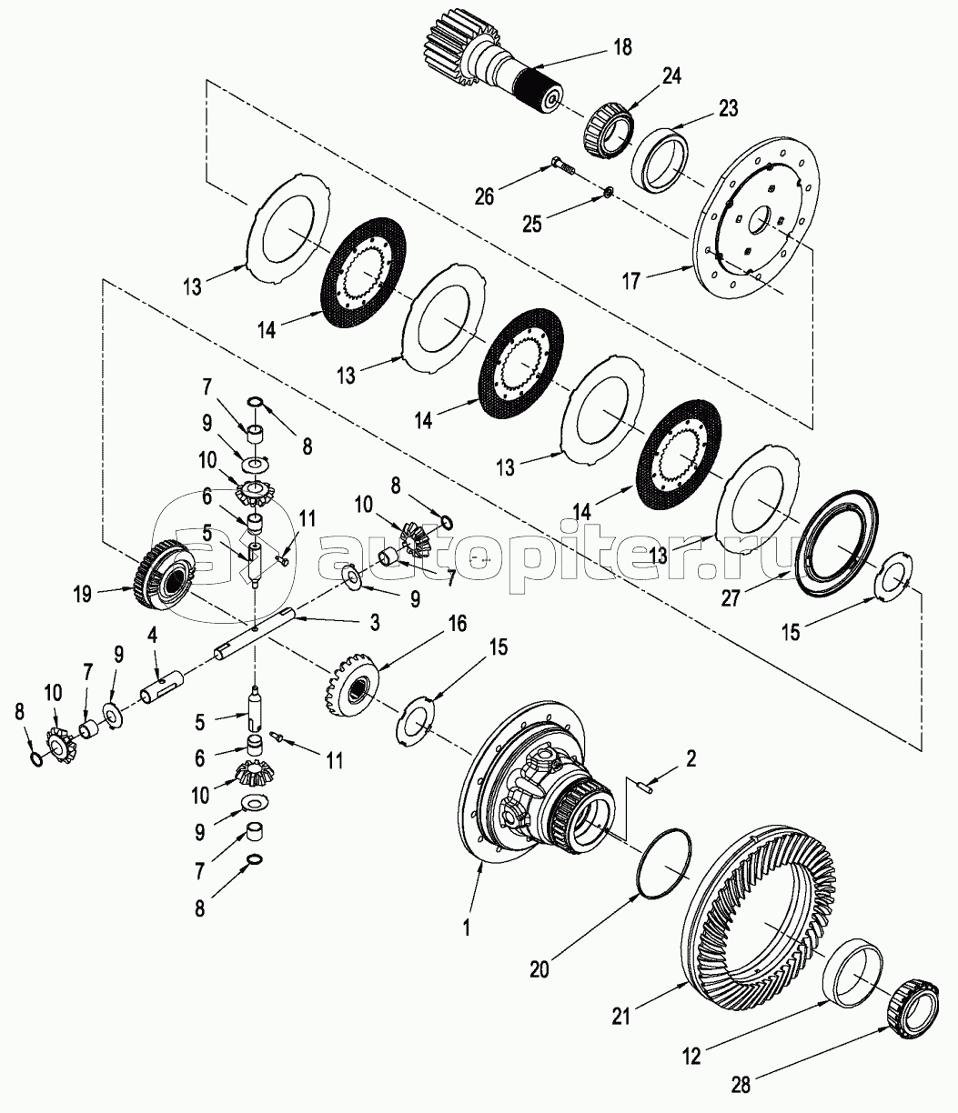 SERIES AXLE ASSEMBLY - DIFFERENTIAL, WITH DIFFERENTIAL LOCKS