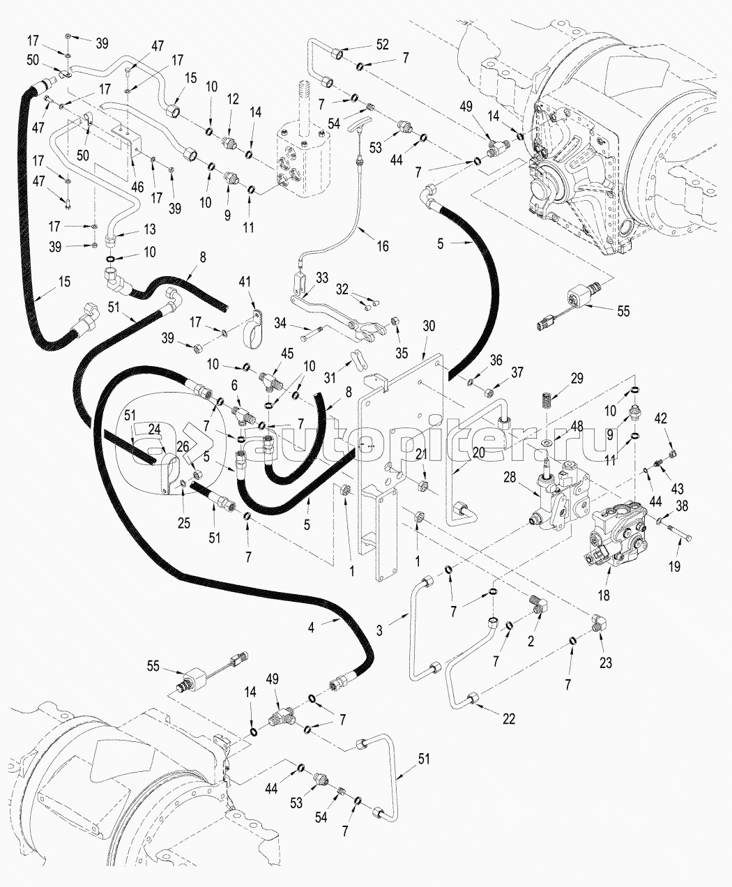 SERIES AXLE - PARK BRAKE CIRCUIT, WITH DIFFERENTIAL LOCK